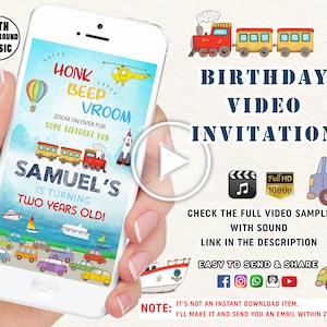 Transportation Birthday Invitation Truck Birthday Invite Transportation Vehicle Birthday Invite Truck and Cars Birthday Cars Birthday Invite