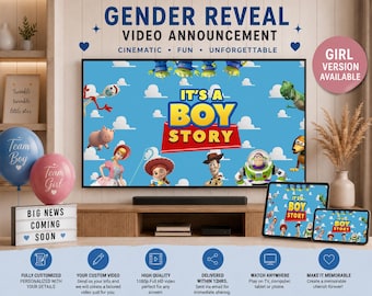 Personalized Toy Story Gender Reveal | Boy Gender Reveal Movie Announcement | It's a Boy Toy Story Video