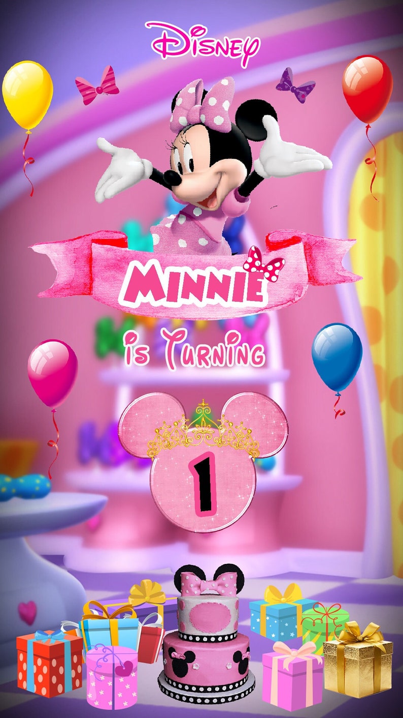 Minnie Mouse Birthday Invitation Minnie Mouse Invitation Oh Etsy
