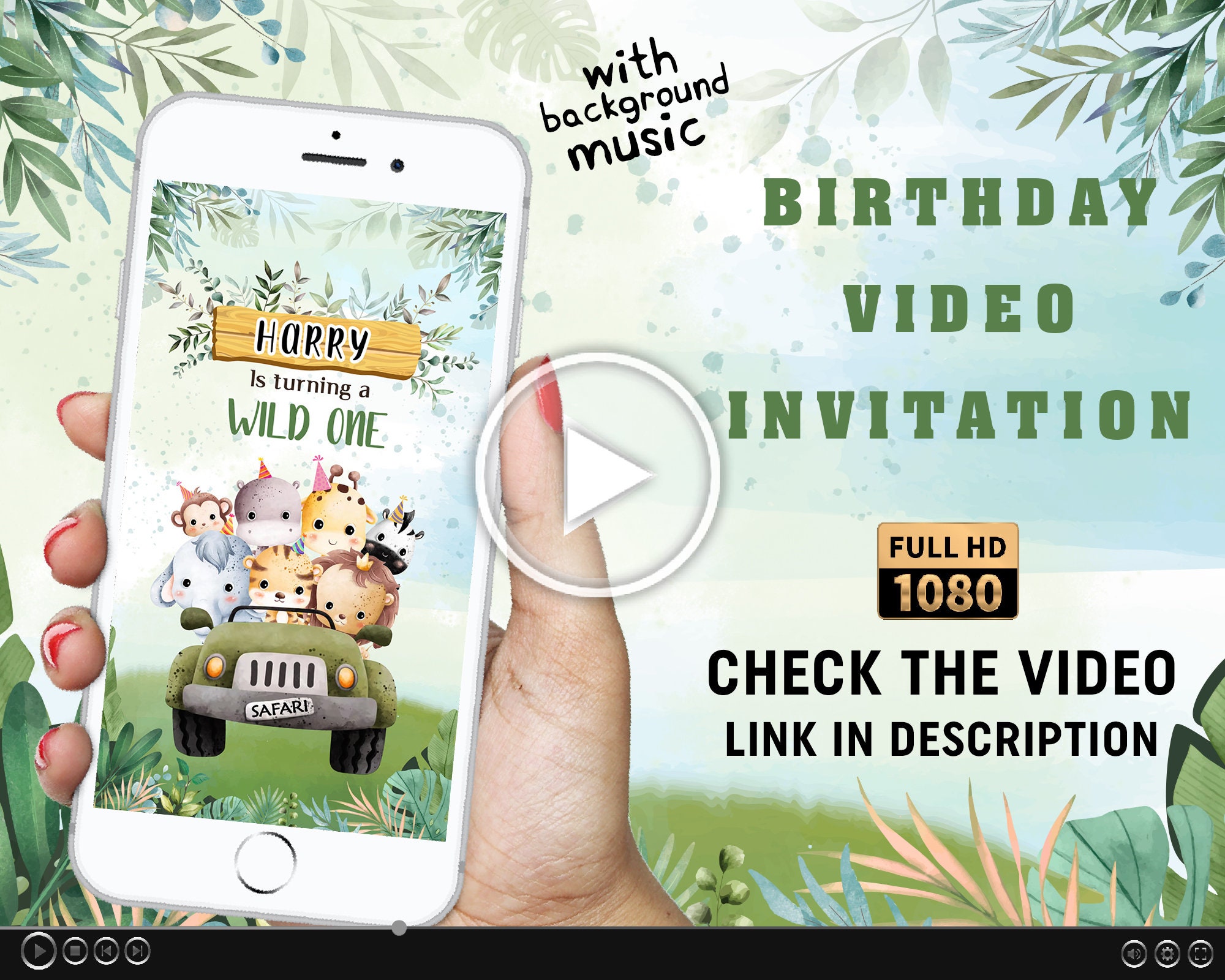 Jungle 2nd Birthday Invitations en Español - Dos - Digital or Printed