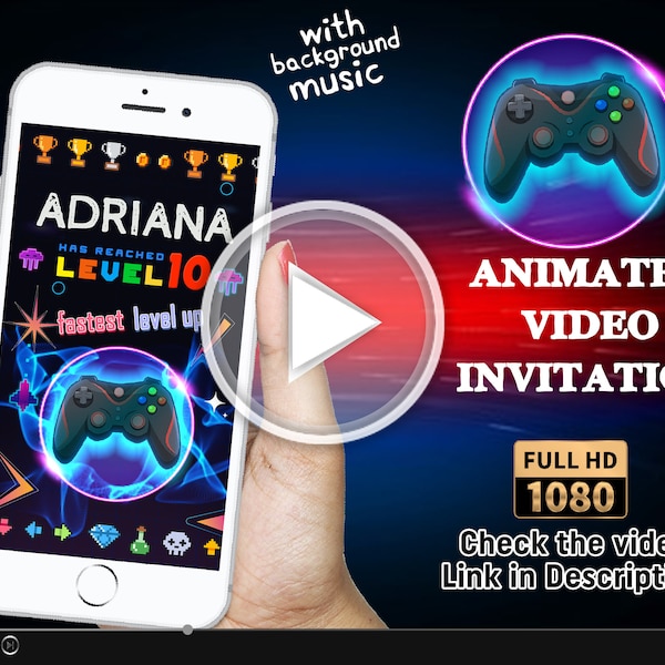 Video Game Birthday Invitation, Gaming Party Invitation, Video Game Invitation, Video Gamer digital party evite, Video Game Birthday, Game