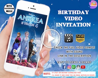 Faire-part d'anniversaire La Reine des Neiges, Invitation d'anniversaire d'Elsa, Elsa La Reine des neiges, Fête numérique, Anniversaire électronique, Anniversaire de fille