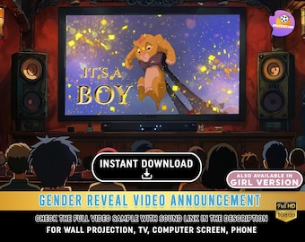 Lion King Gender Reveal Video Instant Download Gender Reveal Movie Gender Reveal  Boy or Girl Gender Reveal Video Announcement It&#39;s a Boy