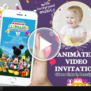 Mickey mouse Invitation, Mickey mouse invite, Mickey Video invitation, Mickey Party Animated Invitations, Birthday invitation