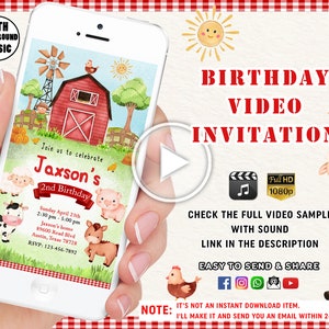 Farm Birthday Invitation Boy Farm Animals Boy Barnyard Birthday Party Ranch Kids Birthday Red Boy Barnyard Animals Barn Animals Party invite