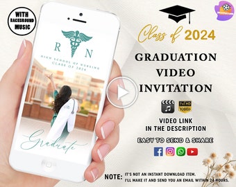 Nurse Graduation Invitation, Licensed Nurse Graduation, Pharmacy Nurse NP Doctor Invitation, Rn Invitation, Girl Graduation Party Invite