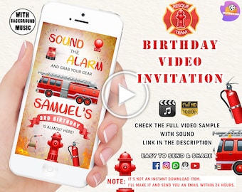 Fire Truck Birthday Invitation, Fire Engine Invitation, Firetruck Invitation, Fire Truck Birthday Party Firetruck Birthday fire engine Party