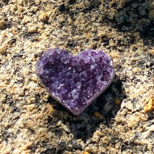 Natural Amethyst Crystal Heart -Amethyst Cluster 1.7 inch -AAA Grade Amethyst Healing Crystal - Metaphysical Crystal