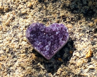 Natural Amethyst Crystal Heart -Amethyst Cluster 1.7 inch -AAA Grade Amethyst Healing Crystal - Metaphysical Crystal