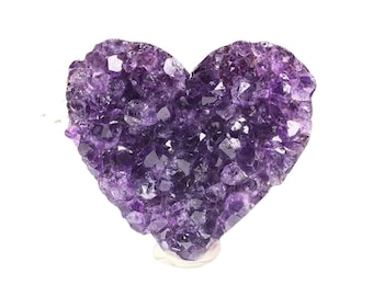 Amethyst Crystal Heart: Raw Druzy Cluster, AAA Grade, 1.5-2 inch