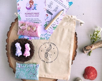 The Little Mermaid's Magic - Make A Wish Potion Play Party Kit - Mermaid Birthday Party Favor - STEM - Mindful Gift with Affirmations