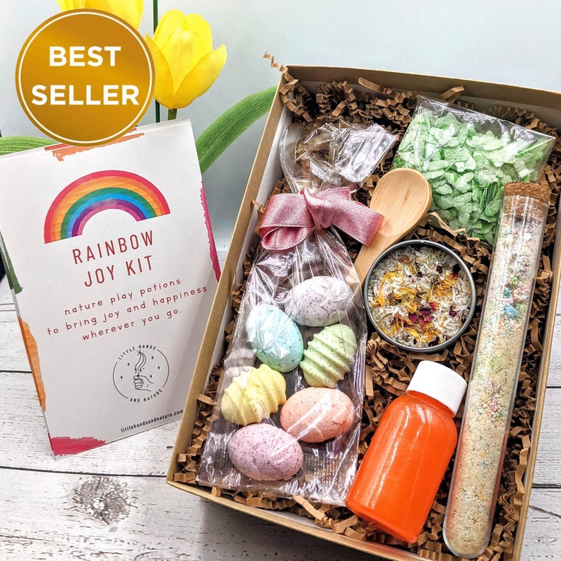 Rainbow Joy Potion Kit for Kids with Affirmations Spring Edition STEM for kids Biodegradable non toxic gift for kids image 1