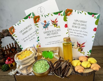 Garden of Elves and Fairies Potion Play Kit - Mindful Kit for Children with Affirmations - Birthday Gift - Fairy Gift - Kindergarten Gift