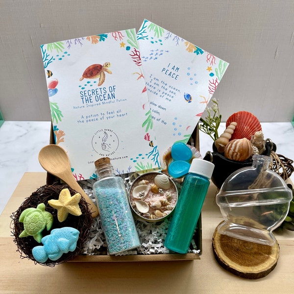 Secrets Of The Ocean Potion Play Kit - I Am Peace glow in the dark stones - Birthday - STEM Gift - Mindful Gift with Affirmations