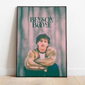 Benson Boone print, mooie dingen, Y2K muurkunst, grafiekmuziek, populaire lyrische poster, cadeau voor haar, gradiëntmuurkunst, vrouwelijke muurkunst