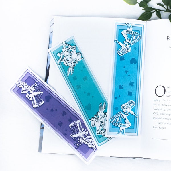 Alice in Wonderland Printable Bookmarks Set for Bookworm, Hatter Bookmark for Alice fan, White Rabbit Bookmark for Book Lover Gift
