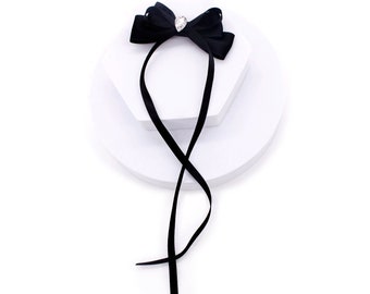 Black Long Bow Ribbon Clips Cute Bow Women Braids Trendy Hairpin Bowknot Ribbon Hair Clip | Casual or formal