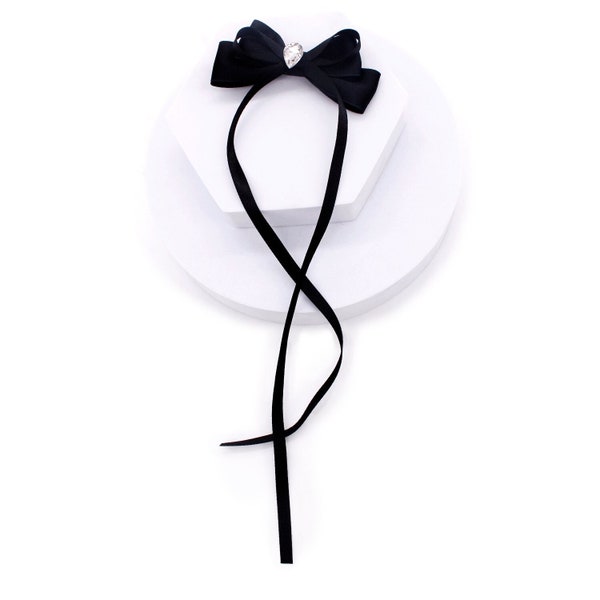 Black Long Bow Ribbon Clips Cute Bow Women Braids Trendy Hairpin Bowknot Ribbon Hair Clip | Casual or formal