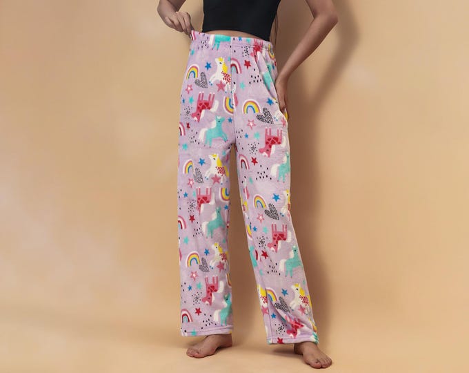 Soft Plush Pajama Pants | Warm Sleepwear Bottoms