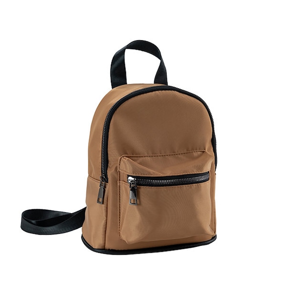 Nylon Mini Backpack With Front Zipper - Etsy