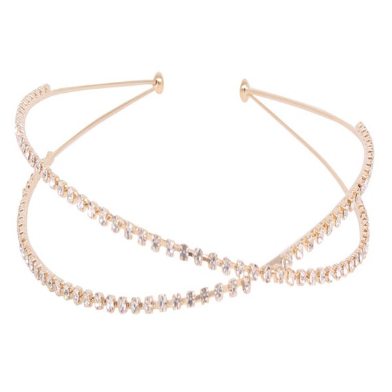 New Gold rhinestone headband X-shaped elegant ✨✨✨??? New Gold rhinestone headband X-shaped elegant  main image 3