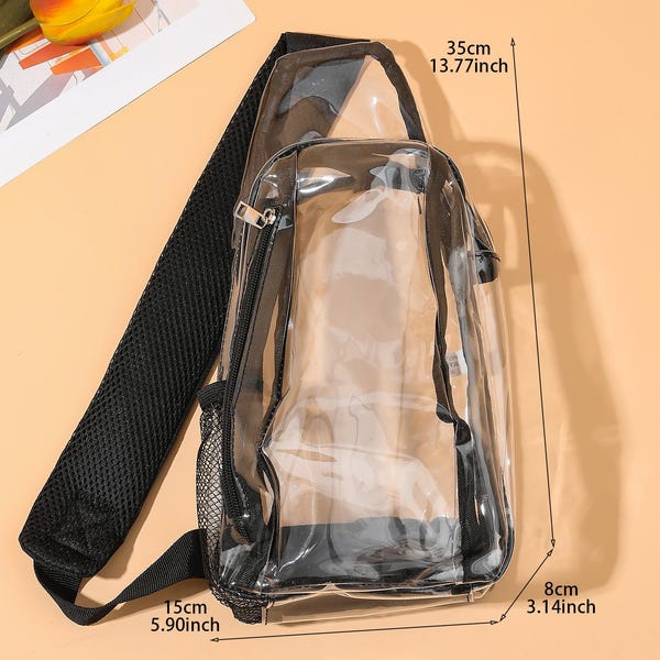 Bolsa de estadio transparente para mujer, aprobada para conciertos y eventos deportivos, bolsa para el día del partido