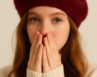 Soft Fuzzy Angora-Style Beret