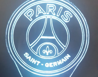 Lampe de table Paris Saint-Germain veilleuse personnalisée, illusion 3D.