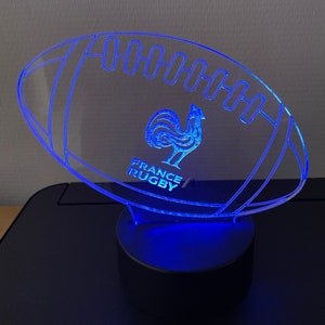 Lampe de table veilleuse France Rugby personnalisée, illusion 3D. image 4