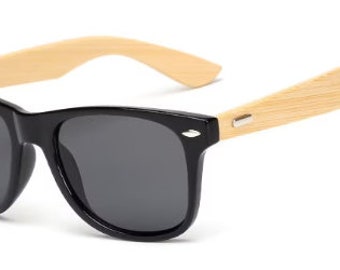 Personalized retro bamboo wood sunglasses for men and women.