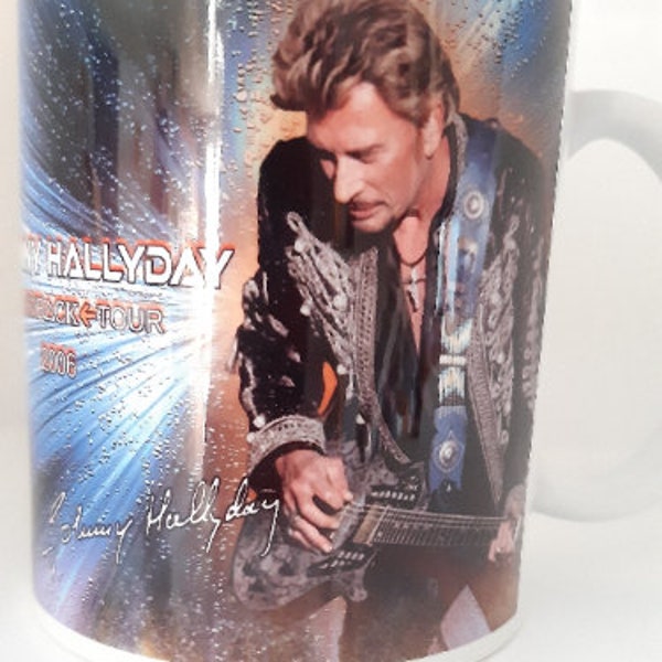 Mug céramique 330cl Johnny Hallyday personnalisé .