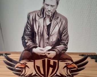 Johnny Hallyday Le Taulier, impression sur plexiglass.