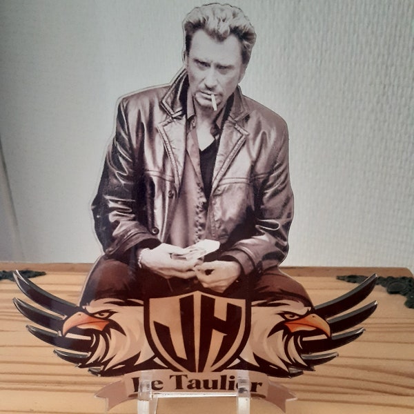 Johnny Hallyday Le Taulier, impression sur plexiglass.