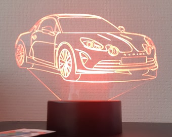 Lampe de table nouvelle Alpine berlinette veilleuse personnalisée, illusion 3D.