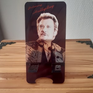 Johnny Hallyday aangepaste smartphone-ondersteuning, plexiglas graveren.