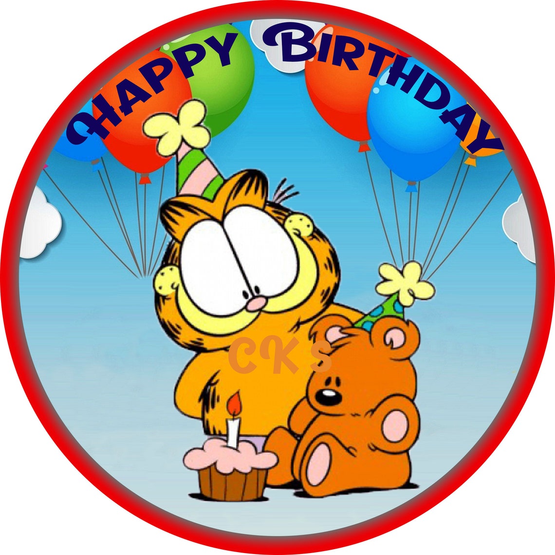 Garfield Theme Edible Image Cake Topper | Etsy