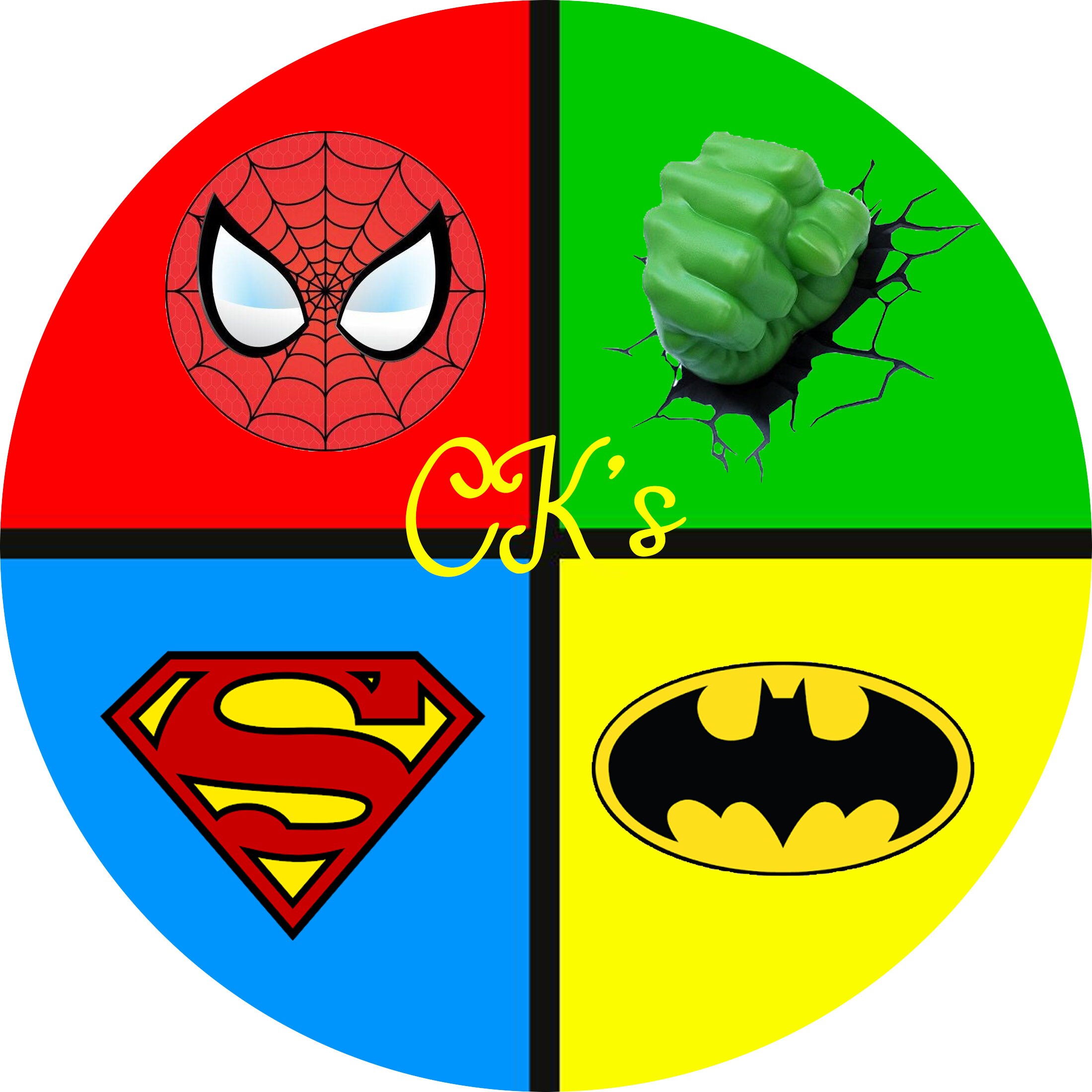 Superhero Theme Edible Image Cake Topper Etsy