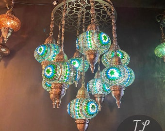 Turkish\Moroccan Stained Glass Mosaic Chandelier | Home Decor