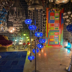 Turkish/Moroccan Stained Glass Mosaic Bohemian Standing Floor Lamp