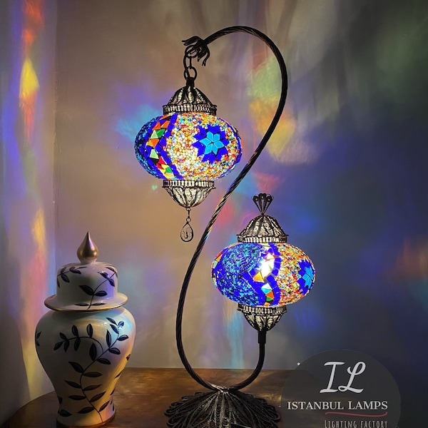 Lámpara de mesa de mosaico turco/marroquí / Decoración del dormitorio
