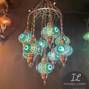 Turkish\Moroccan Stained Glass Mosaic Chandelier | Home Decor