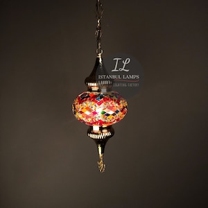 Turkish Mosaic Lamp, Moroccan Lamp, Hanging Lamp, Pendant Lighting, Ceiling Light, Stained Glass Lamp