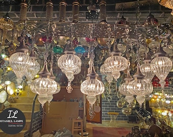 Boho Chic: Turkish & Moroccan Glass Pendant Chandelier