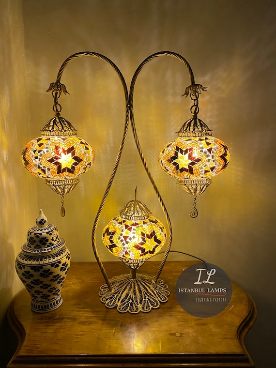 Turkishmoroccan Stained Glass Mosaic Table Lamp Illuminate Your
