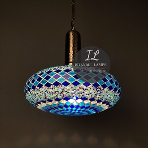 Turkish/Moroccan Stained Glass Mosaic Pendant Lantern Lamp