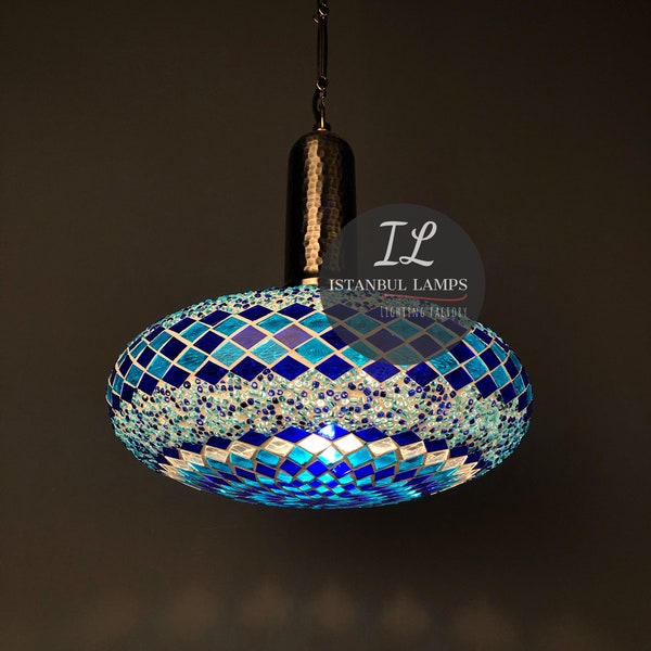 Mosaic Glass Pendant Etsy