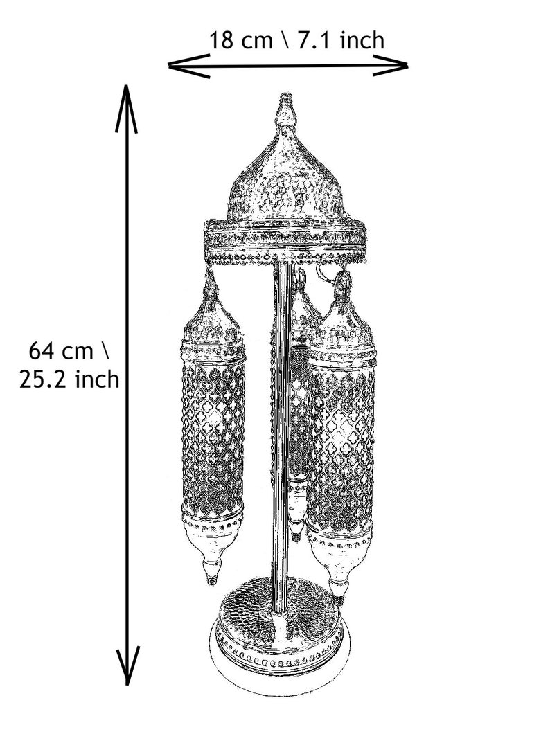 Turkishmoroccan Glass Table Lamp Christmas Home Gift Etsy