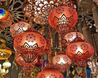 Filigree Turkish/Moroccan Red Bohemian Chandelier