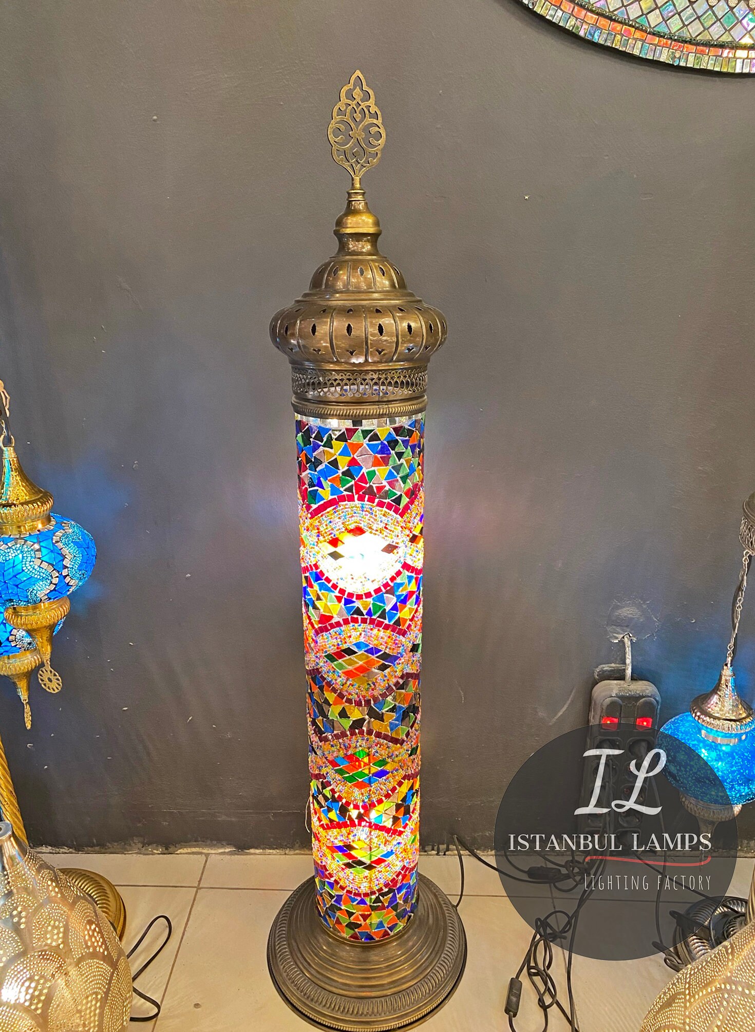 Oriental Cylinder Turkish Mosaic Floor Lamp Large Moroccan Lamp Shade — free download