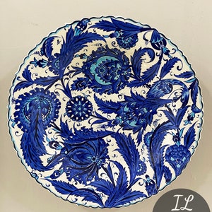 Turkish Ceramic Handmade Wall Plate, Fine Art Home Decor